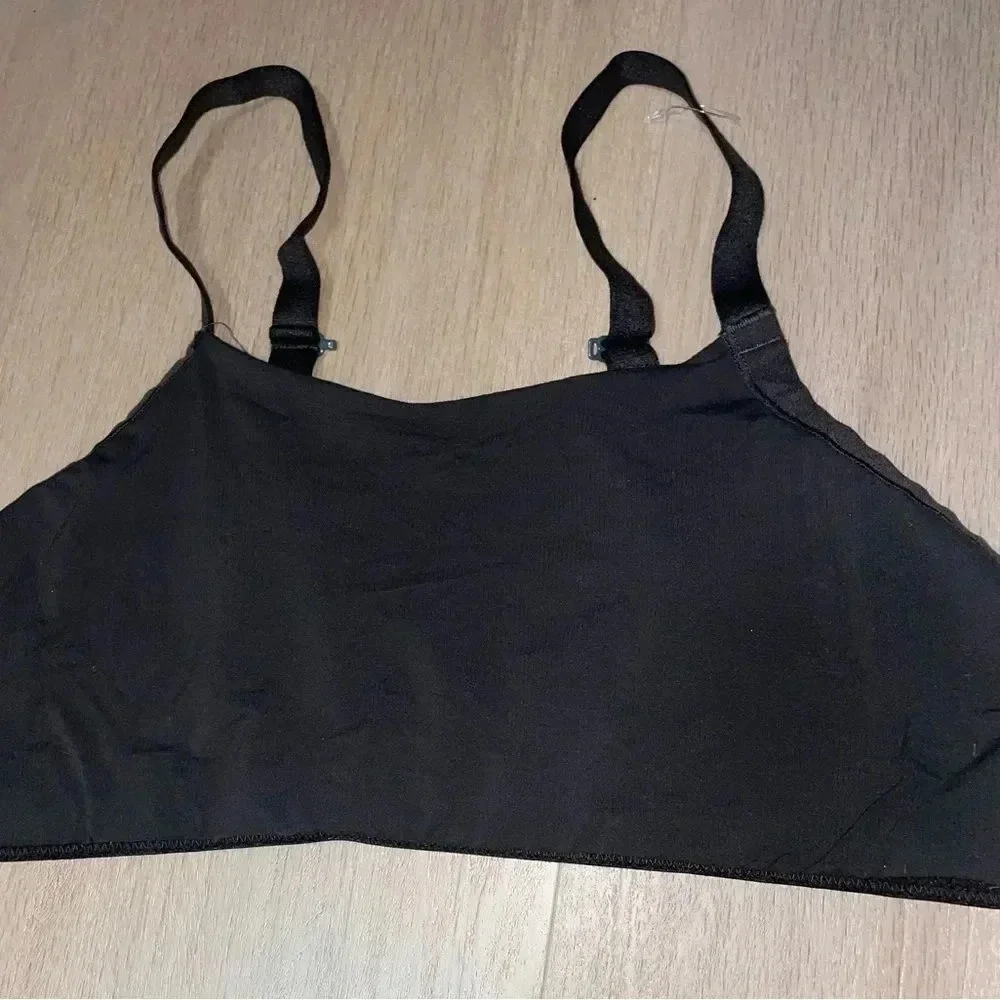 NATORI UNLINED CONVERTIBLE BRALETTE WITH LIGHT SUPPORT DARK GREY SIZE XL